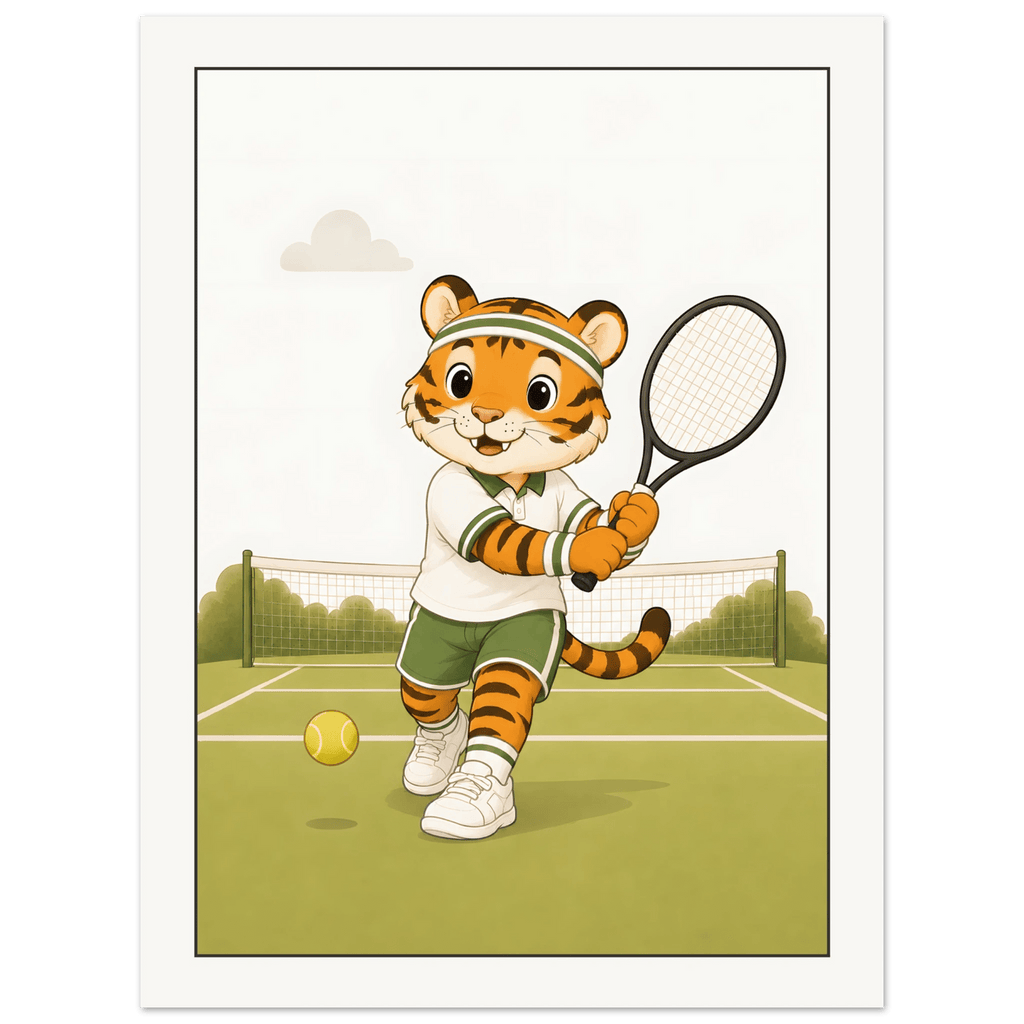 Tiger spelar tennis poster
