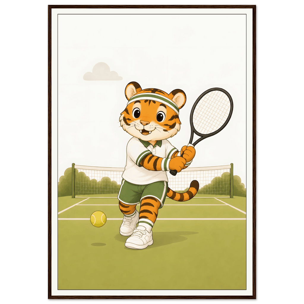 Tiger spelar tennis poster