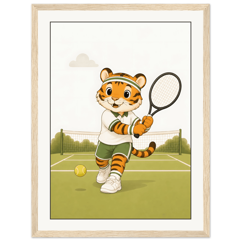 Tiger spelar tennis poster
