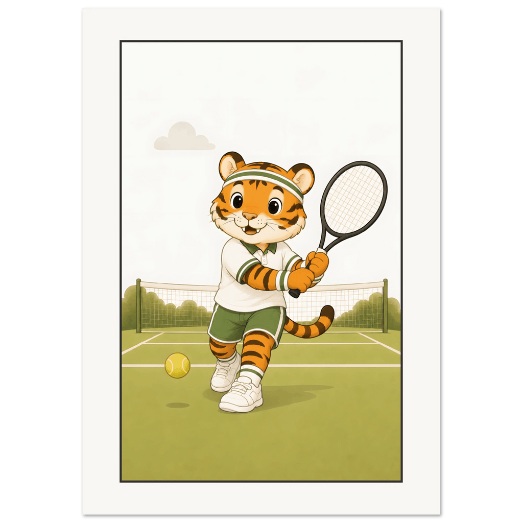 Tiger spelar tennis poster